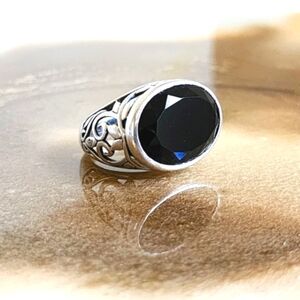 Silpada Ring | Bali Sterling Silver Black Onyx | Cocktail Statement Piece